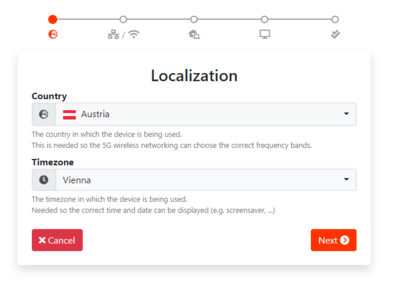 Configuration wizard - localization step